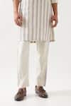 Buy_Son of A Noble Snob_Ivory Linen Printed Slim Fit Kurta Set _Online_at_Aza_Fashions