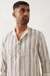 Buy_Son of A Noble Snob_Ivory Linen Printed Slim Fit Kurta Set 