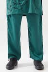 Shop_Son of A Noble Snob_Emerald Green Tencel, Satin Cut Work, Sequins Hand Embroidered Kurta Set _Online_at_Aza_Fashions