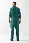 Shop_Son of A Noble Snob_Emerald Green Tencel, Satin Cut Work Embroidered Kurta Set _at_Aza_Fashions