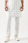 Son of A Noble Snob_White Linen Printed Slim Fit Kurta Set _at_Aza_Fashions