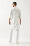 Shop_Son of A Noble Snob_White Linen Printed Slim Fit Kurta Set _at_Aza_Fashions