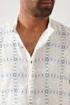 Son of A Noble Snob_White Linen Printed Slim Fit Kurta Set _Online