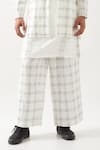 Buy_Son of A Noble Snob_White Linen Applique Printed Bundi Kurta Trouser Set 