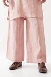 Shop_Son of A Noble Snob_Pink Linen Embroidery Printed Slim Fit Kurta Set 