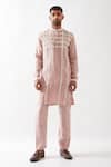 Buy_Son of A Noble Snob_Pink Linen Lloyd Kurta Set _at_Aza_Fashions