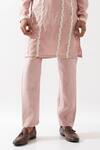 Shop_Son of A Noble Snob_Pink Linen Lloyd Kurta Set _Online_at_Aza_Fashions