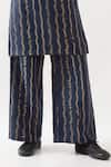 Buy_Son of A Noble Snob_Navy Linen Printed Kurta And Trouser Set 