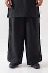 Son of A Noble Snob_Black Linen Walter Kurta Set _at_Aza_Fashions