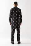 Shop_Son of A Noble Snob_Black Linen Embroidery Slate Stamp Kurta Set _at_Aza_Fashions