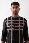 Son of A Noble Snob_Black Linen Lloyd Kurta Set _Online_at_Aza_Fashions