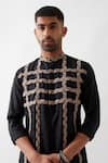 Buy_Son of A Noble Snob_Black Linen Lloyd Kurta Set _Online_at_Aza_Fashions