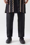 Shop_Son of A Noble Snob_Black Linen Lloyd Kurta Set _Online_at_Aza_Fashions