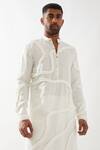 Son of A Noble Snob_White Linen Felix Kurta In _Online_at_Aza_Fashions