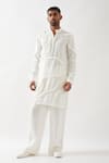 Shop_Son of A Noble Snob_White Linen Felix Kurta In 