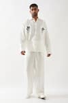 Buy_Son of A Noble Snob_White Linen Alfred Farm Shirt _Online_at_Aza_Fashions