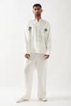 Son of A Noble Snob_White Linen Alfred Farm Shirt _at_Aza_Fashions