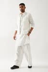 Shop_Son of A Noble Snob_White Linen Madox Vine Printed Bundi _Online_at_Aza_Fashions