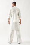 Shop_Son of A Noble Snob_White Linen Madox Vine Printed Bundi _at_Aza_Fashions