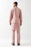 Shop_Son of A Noble Snob_Pink Linen Madox Branch Printed Bundi _at_Aza_Fashions