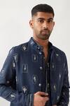 Son of A Noble Snob_Navy Linen Madox Stamp Bundi _Online
