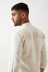Shop_Son of A Noble Snob_Ivory Linen Basket Weave Kurta _Online_at_Aza_Fashions