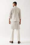 Shop_Son of A Noble Snob_Ivory Linen Classic Printed Bundi _at_Aza_Fashions