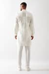 Shop_Son of A Noble Snob_White Linen Slim Fit Check Pleated Kurta _at_Aza_Fashions
