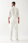 Shop_Son of A Noble Snob_White Linen Slim Fit Printed Kurta _at_Aza_Fashions