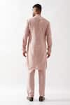 Shop_Son of A Noble Snob_Pink Linen Gill Kurta In Pleated _at_Aza_Fashions