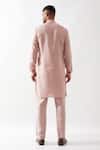Shop_Son of A Noble Snob_Pink Linen Caterpillar Texture Kurta _at_Aza_Fashions