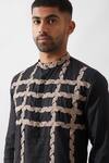 Shop_Son of A Noble Snob_Black Linen Caterpillar Texture Kurta _Online_at_Aza_Fashions