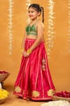 Buy_JILMIL DREAMWEAR_Green Embroidery And Pink Banarasi Brocade Lehenga Set _Online_at_Aza_Fashions