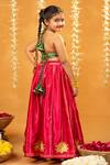 Shop_JILMIL DREAMWEAR_Green Embroidery And Pink Banarasi Brocade Lehenga Set _at_Aza_Fashions