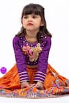 Buy_JILMIL DREAMWEAR_Purple Beads, Sequins, Embroidery And Orange Bangalori Silk Lehenga Set _Online_at_Aza_Fashions