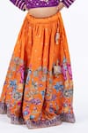 JILMIL DREAMWEAR_Purple Beads, Sequins, Embroidery And Orange Bangalori Silk Lehenga Set _at_Aza_Fashions