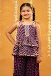 JILMIL DREAMWEAR_Purple Georgette Embroidery Striped Kurta Set _Online_at_Aza_Fashions