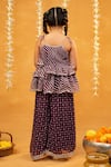 Shop_JILMIL DREAMWEAR_Purple Georgette Embroidery Striped Kurta Set _at_Aza_Fashions
