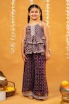 Buy_JILMIL DREAMWEAR_Purple Georgette Embroidery Striped Kurta Set 