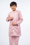 Shop_JILMIL DREAMWEAR_Pink Petal Kurta Set _Online_at_Aza_Fashions
