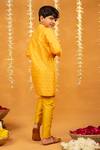 Shop_JILMIL DREAMWEAR_Yellow Embroidery Bangalori Silk Kurta Set _at_Aza_Fashions