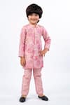 JILMIL DREAMWEAR_Pink Embroidery Floral Print Kurta Set _Online_at_Aza_Fashions