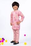 Shop_JILMIL DREAMWEAR_Pink Embroidery Floral Print Kurta Set 