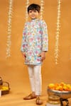 Buy_JILMIL DREAMWEAR_Sky Blue Embroidery Floral Print Kurta Set _at_Aza_Fashions