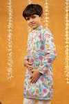 Buy_JILMIL DREAMWEAR_Sky Blue Embroidery Floral Print Kurta Set _Online_at_Aza_Fashions