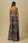 Shop_Payal Singhal_Black Georgette, Organza Embroidery, Sequins Bandeau Neck Corset Sharara Set _at_Aza_Fashions