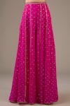 Payal Singhal_Pink Georgette Tassels, Embroidery High Neck Hot Sharara Set _Online_at_Aza_Fashions