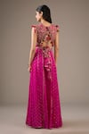 Shop_Payal Singhal_Pink Georgette Tassels, Embroidery High Neck Hot Sharara Set _at_Aza_Fashions