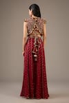 Shop_Payal Singhal_Maroon Georgette Tassels, Embroidery Round Neck Designer Kurta Set _at_Aza_Fashions