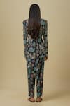Shop_Payal Singhal_Black Open , Scoop Crane Print Pant Set _at_Aza_Fashions